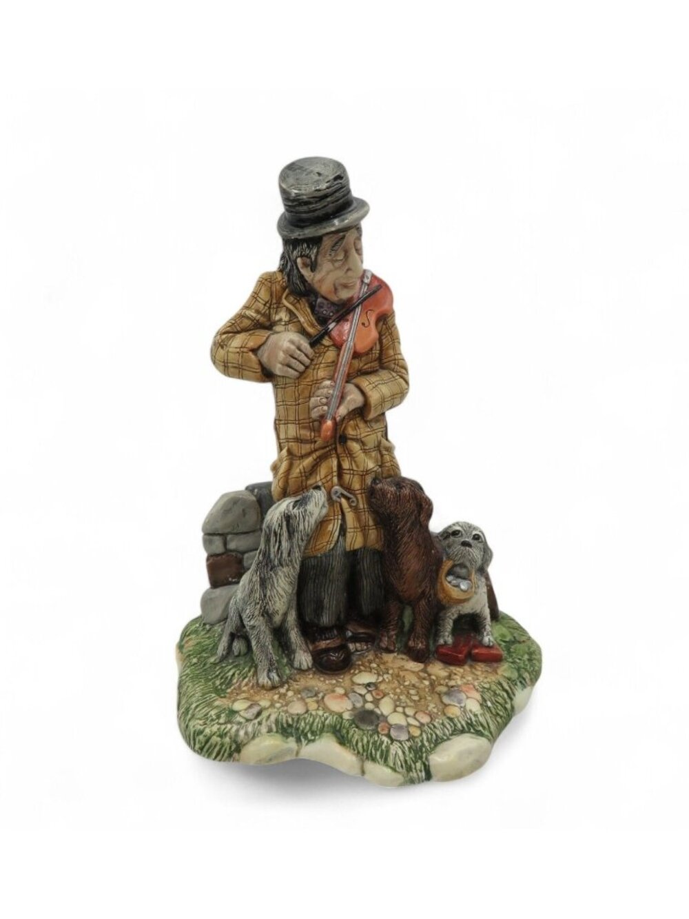 Vintage Naturecraft Canine Chorus Violinist & Dogs Figurine #833 England 8"